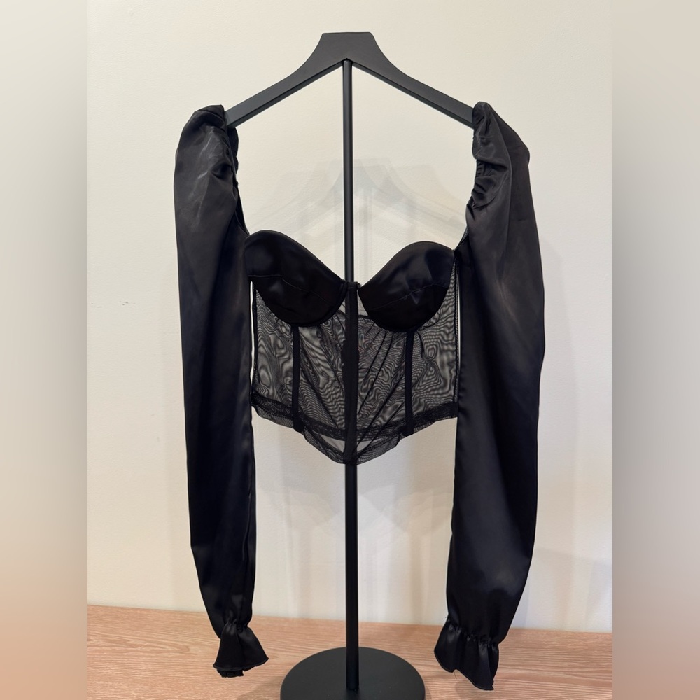 Black Bustier with Long Sleeves